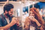 Man and women meeting and dating organically at a bar