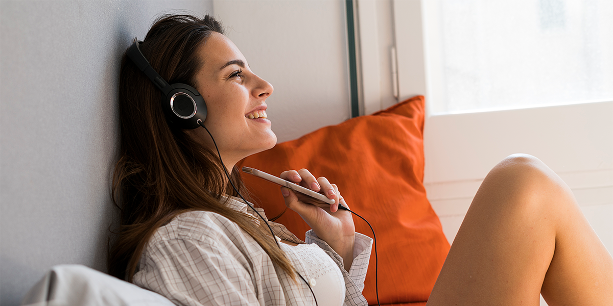 Women getting in the mood listening to sex playlists